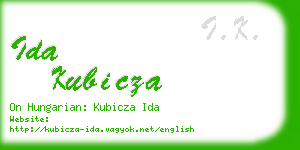 ida kubicza business card